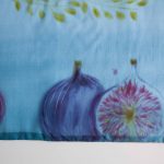 Hand painted on silk Challah cover Israel's fruits קיסוי חלות