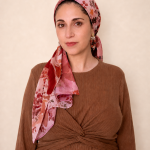 Hand-painted silk scarf for head cover