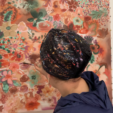 Behind the scenes: how I create a hand-painted silk piece