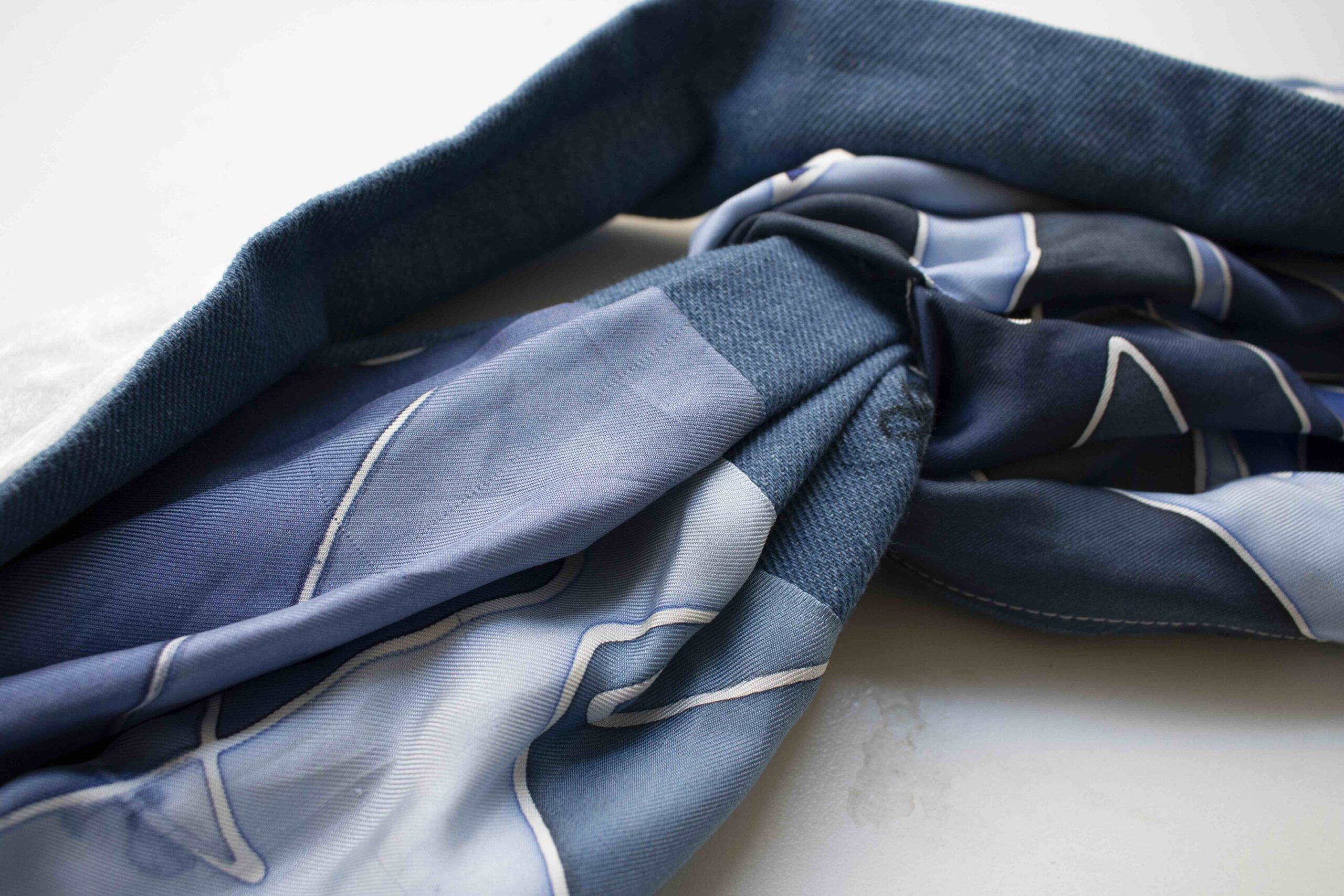 modest turban full coverage denim
