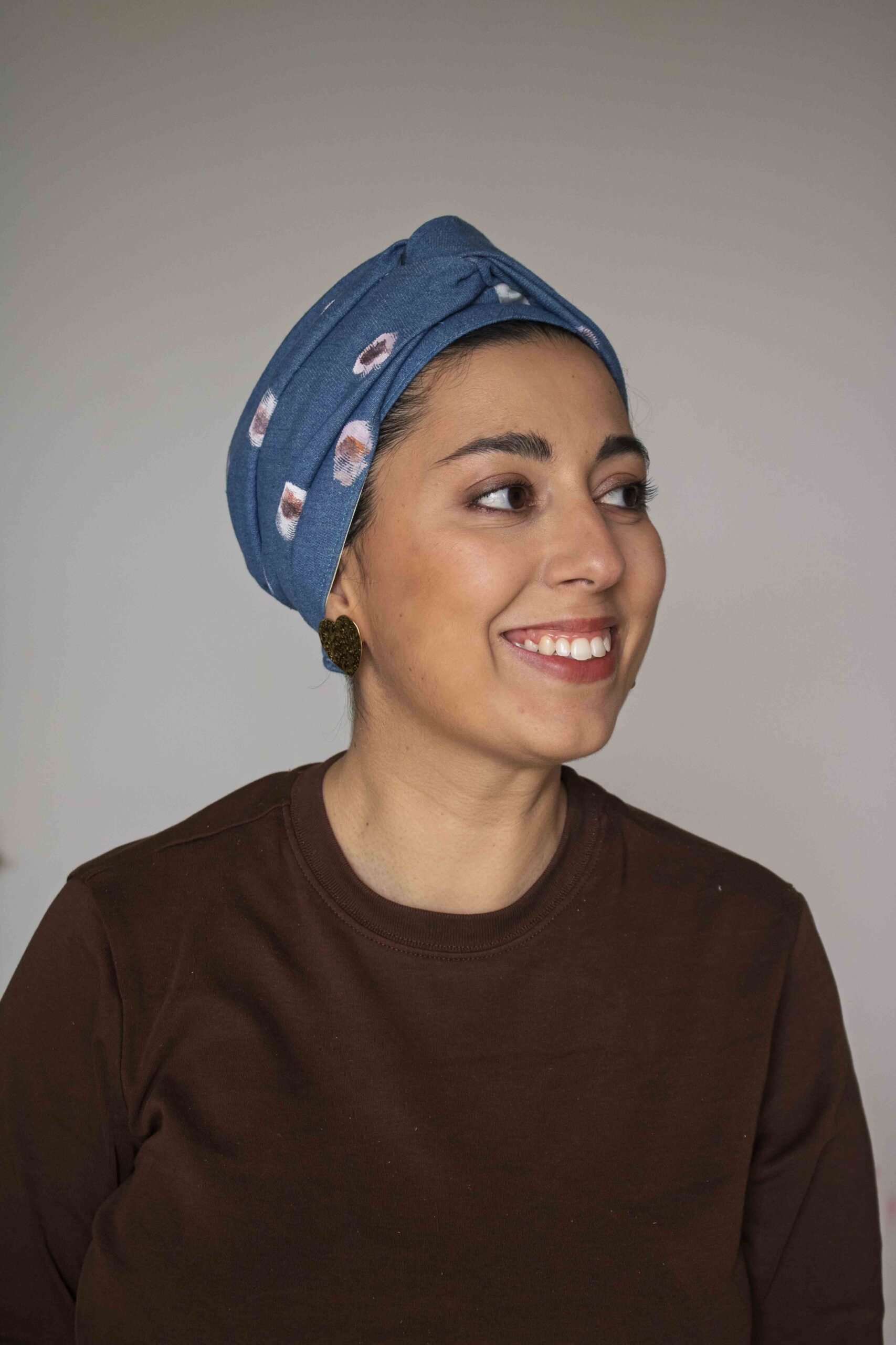 modest turban full coverage denim