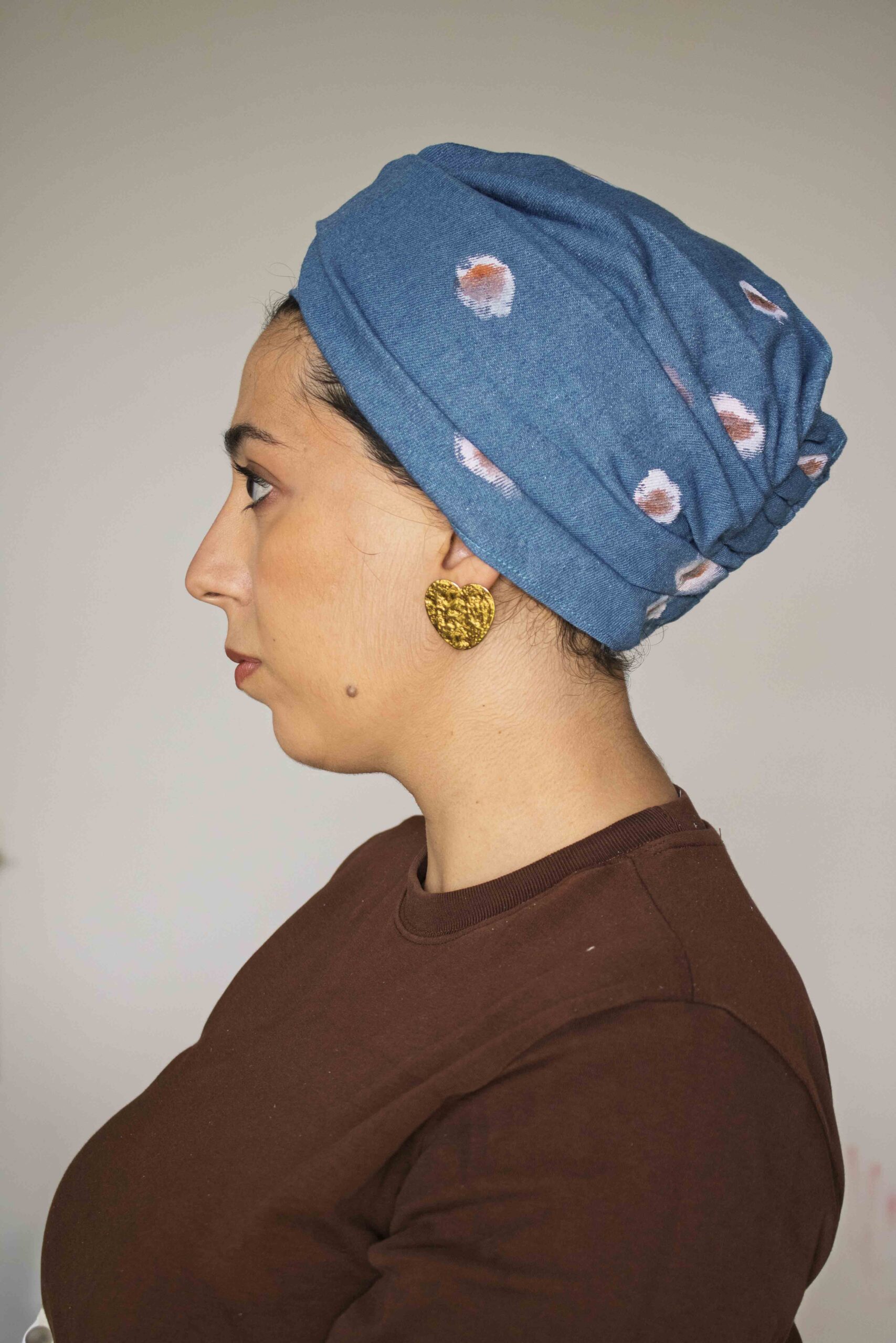 modest turban full coverage denim