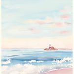 lighthouse personalized Hebrew baby name print